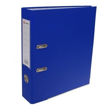 Папка-регистратор А4, 80 мм, PP полипропилен, металлическая окантовка, карман на корешок, собранная, синяя