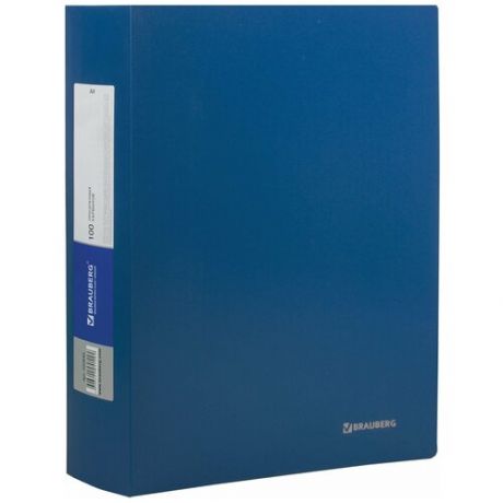 Папка 100 вкладышей BRAUBERG "Office", синяя, 0,8 мм, 222640, 222640