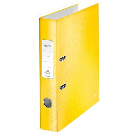 Папка-регистратор Leitz WOW 10060016 A4 52мм лам.карт. желтый без. окант. вместимость 350 листов накл.на кор.
