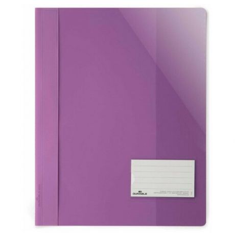 Папка-скоросшиватель DURABLE с прозрачным листом А4+, фиолетовый, 25 шт./уп.