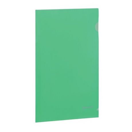BRAUBERG Папка-уголок А4, пластик 0,10 мм, зеленая