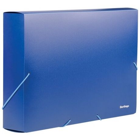 Berlingo Папка-короб на резинке А4, пластик, 50 мм, синий