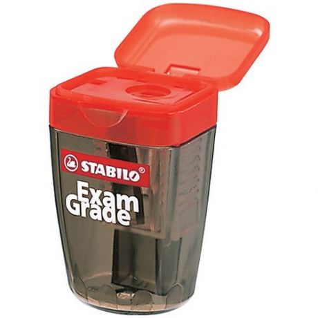 Точилка пластиковая Stabilo Exam Grade 1 отверстие, контейнер, прозрачная ( Артикул 223284 )