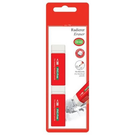 Faber-Castell Набор ластиков PVC-Free в картонном футляре белый/красный