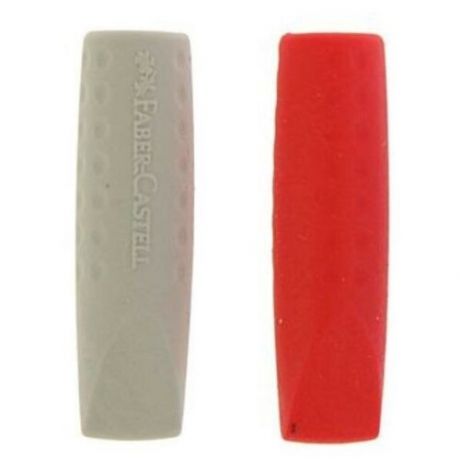 Набор ластиков-колпачков 2 штуки , Faber-Castell GRIP 2001 (синтетика), микс: синий/белый и красный/белый