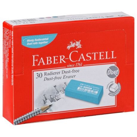Faber-Castell Набор ластиков Dust Free 187219, 30 шт. синий/розовый/бирюзовый