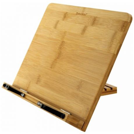 Подставка для книг и планшетов большая бамбуковая BRAUBERG, 34х24 см, регулируемый угол, 237896, 237896