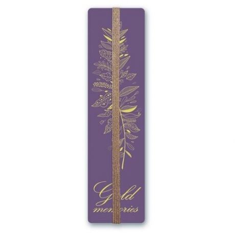 Закладка Феникс+ "Золотые листья", 45821, фиолетовый