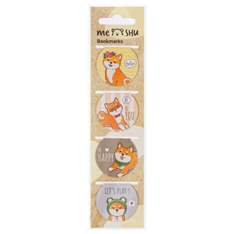 Закладки магнитные для книг, 4шт., MESHU Cute dog ( Артикул 321114 )