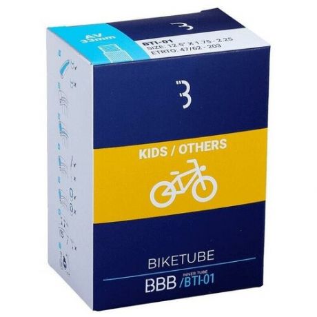 Велокамера Bbb Biketube 20X1 1/8 - 1 3/8 Fv 33Mm Black