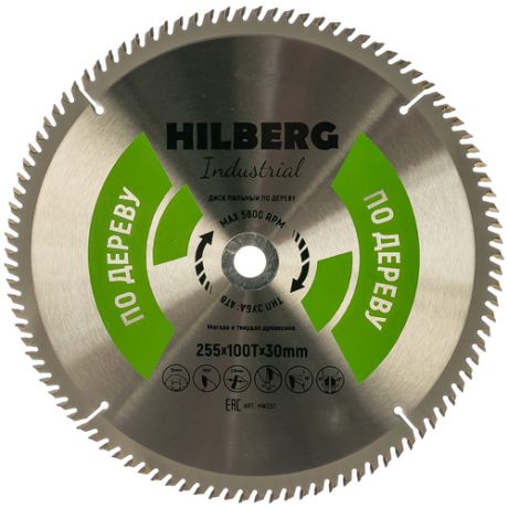 Диск Пильный HILBERG Industrial по дереву 255*30*100T