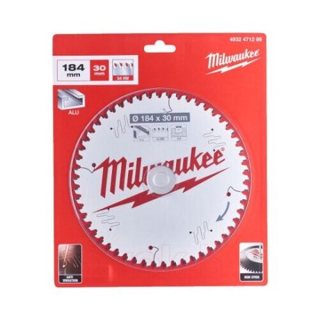 MILWAUKEE Диск пильный MILWAUKEE 184x30x2,4x54мм по алюминию