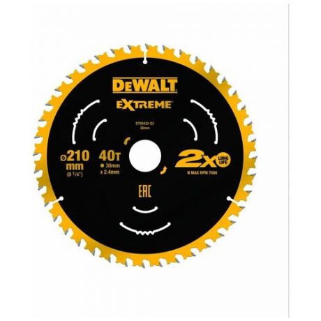Пильный диск DEWALT DT20433, EXTREME 210/30, 40T ATB7