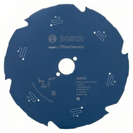 Пильный диск по фиброцементу/гипсокартону Expert for Fiber Cement 210x30x2.2/1.6x6T Bosch 2608644345