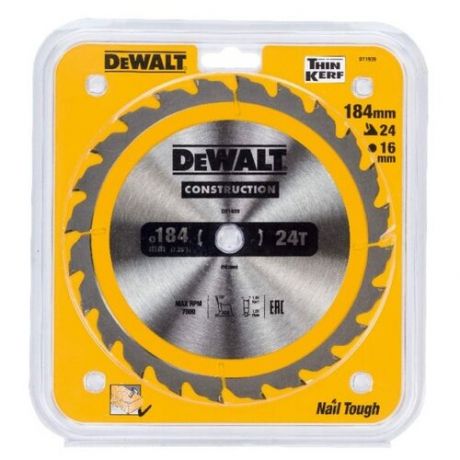 Пильный диск DeWALT Construction DT1939-QZ 184х16 мм