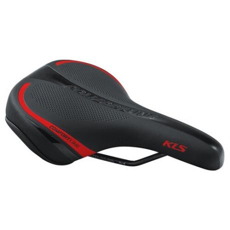 Велосипедное седло Kellys COMFORTLINE, 262х191мм, цвет: чёрное с красной полоской