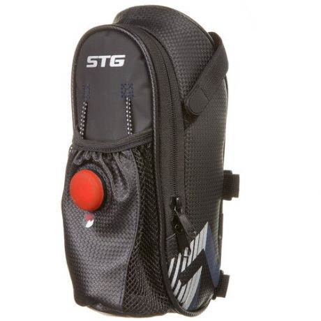 Велосумка STG 131396 под седло, с карманом ( сетчатым) для фляги, с фонарем