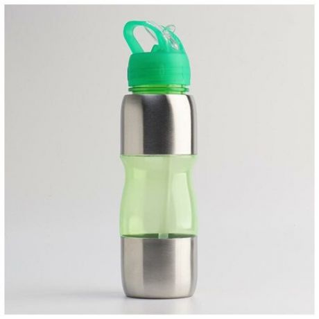 Бутылка для воды "Альби", велосипедная, 650 мл, 25 x 6 см, зелёный
