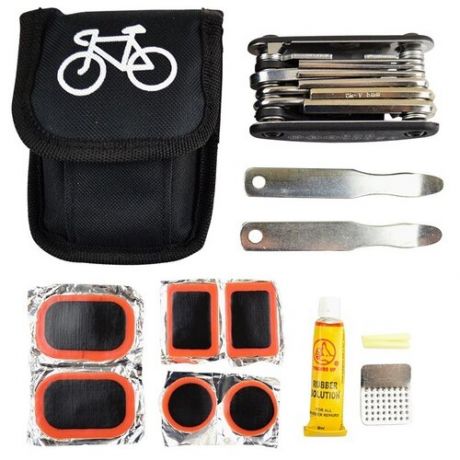 Мультифункциональный компактный набор инструментов для ремонта велосипеда 16 в 1 в удобной сумке,MoscowCycling MC-TOOL-04