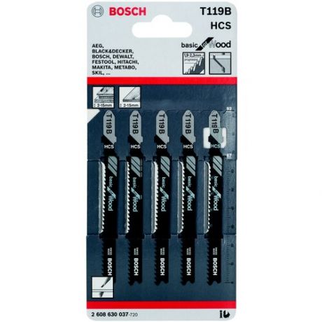 Набор пилок для электролобзика BOSCH 2608630037 5 шт.