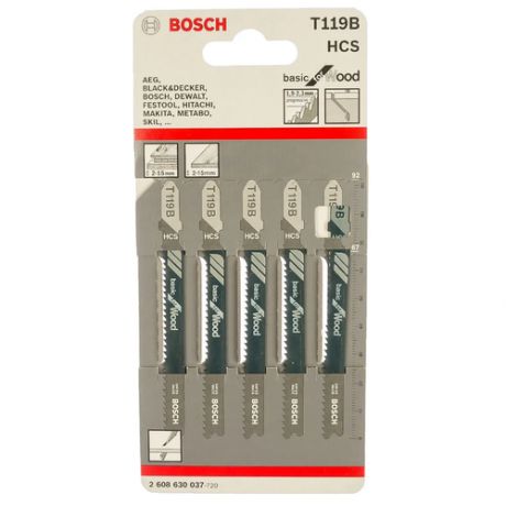 Набор пилок Bosch по дереву Т119B 5 шт