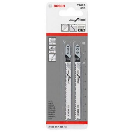 Пилки для лобзика T101B (74 мм; 2 шт Bosch 2608667406