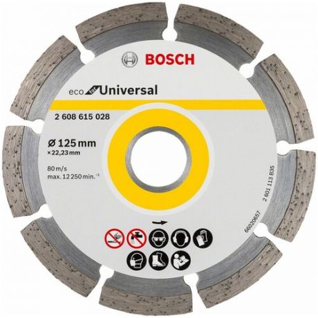 Диск алмазный отрезной BOSCH Eco for Universal 2608615028, 125 мм 1 шт.