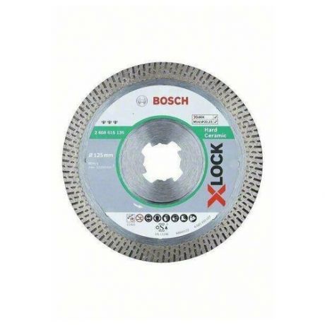 Диск алмазный отрезной Bosch Best for Hard Ceramic X- LOCK 125x22,23x1,4x10 (2608615135)