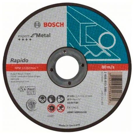 Отрезной круг по металлу Bosch Expert 125х1мм прямой 2608603396
