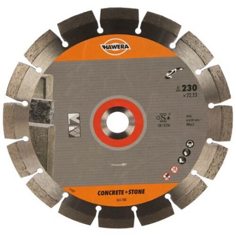 Диск алмазный Professional for Concrete 230х22,23х2,3 мм для УШМ HAWERA F00Y265780