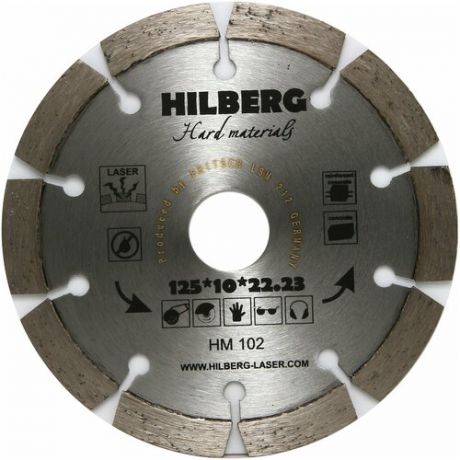 Диск алмазный армированному бетону 125*22,23 Hilberg Hard Materials Лазер HM102
