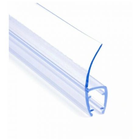 Уплотнитель для стекла в душевой 8 мм длина 110 см лепесток 10 мм прозрачный, соединение стекло-стекло