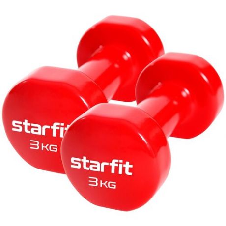 Набор гантелей неразборных Starfit DB-101 2х3 кг красный