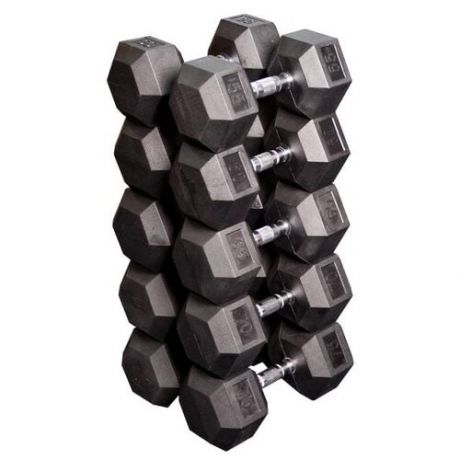 Body-Solid Набор гексагональных гантелей: 5 пар от 24,75 кг до 33,75 кг (шаг 2,25 кг)