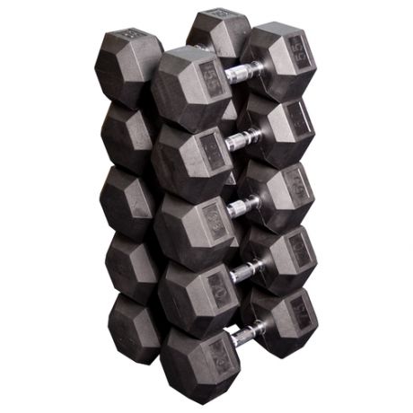 Гантели Body Solid Набор гексагональных гантелей: 5 пар от 24,75 кг до 33,75 кг (шаг 2,25 кг) (Body-Solid)