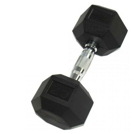 Гантель гексагональная Perform Better Rubber Encased Hex Dumbbells 25 черный