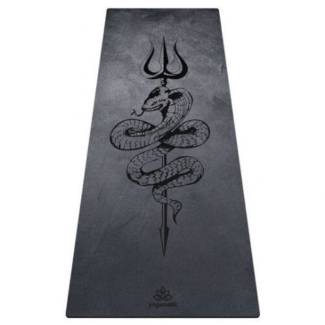 Коврик для йоги art YogaMatic PRO Shiva, 200х68х0.3 см серый рисунок