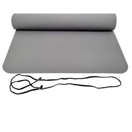 Комплект Коврик для йоги 183х61х0,4, цвет серый