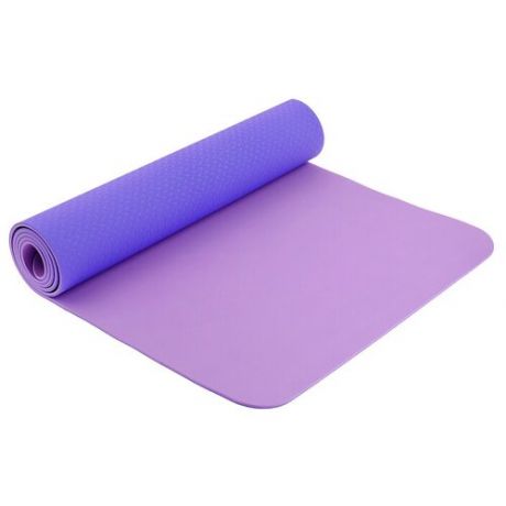 Коврик Sangh Yoga mat двухцветный, 183х61х0.6 см фиолетовый однотонный