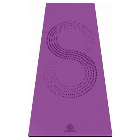Каучуковый нескользящий коврик для йоги и фитнеса - Арт Йогаматик Premium 185x68x0.4 см фиолетовый / Infinity Purple