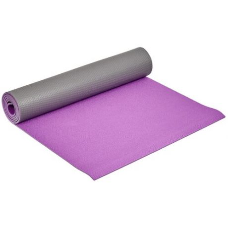 Коврик для йоги BRADEX SF 0690, 173х61х0.6 см фиолетовый/серый однотонный