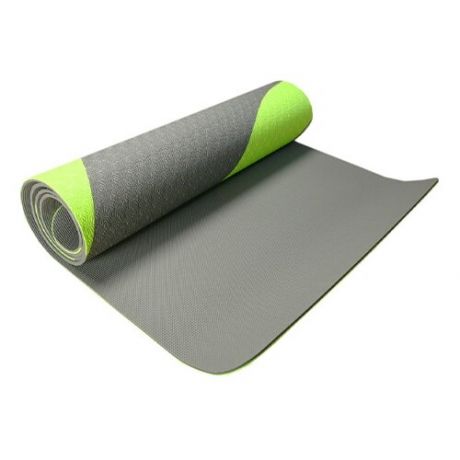 Коврик для йоги asketo Yoga Mat, 182х61х0.5 см зеленый/серый узор