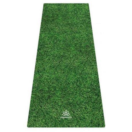 Коврик для йоги art YogaMatic Трава, 173х62х0.3 см зелeный надпись