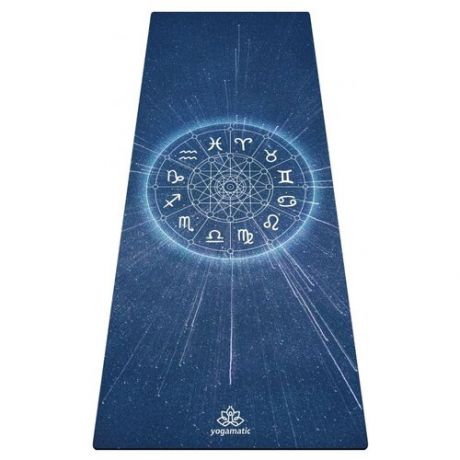 Коврик для йоги art YogaMatic Zodiac, 183х66х0.3 см синий рисунок