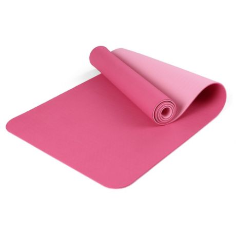 Коврик для йоги с сумкой для переноски 183х61х0,6 светло-розовый, розовый
