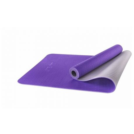 Коврик для йоги STARFIT FM-201, TPE, 0,5 см (фиолетовый-серый)(A9930625)