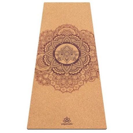 Коврик для йоги art YogaMatic Mandala, 183х66х0.4 см пробка рисунок
