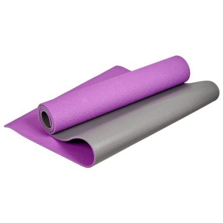 Коврик для йоги BRADEX SF 0687, 173х61х0.6 см фиолетовый/серый однотонный