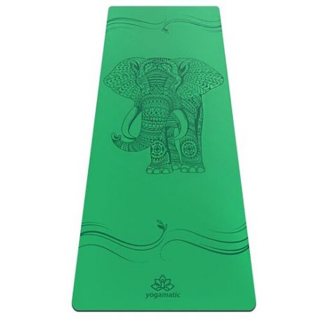 Коврик art YogaMatic Slon, 185х68х0.4 см green рисунок