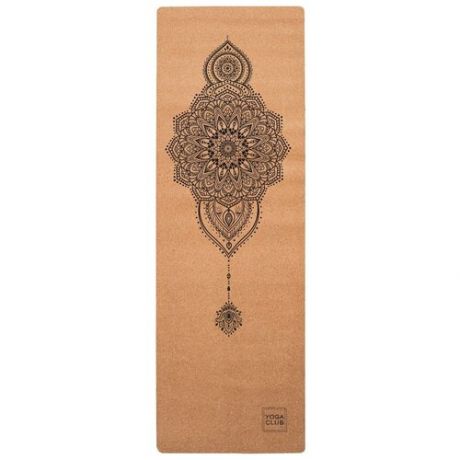 Yoga Club Пробковый коврик для йоги Mehendi 183*61*0,3 см (183 см / 3 мм)